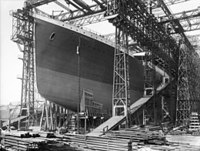 Constructie van de Titanic in 1911.